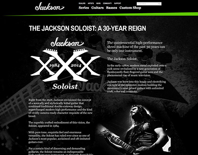 Web Design - Jackson Guitars