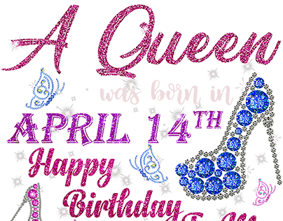 A Queen Was Born In April High Heels Birthday Women's
