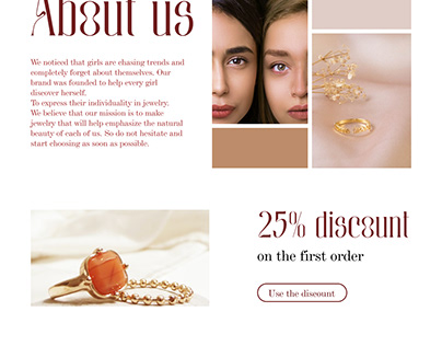 Design of a website for selling jewelry Moonstone