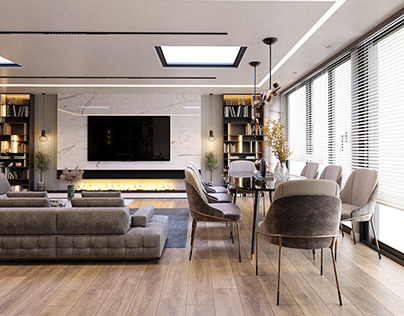 living room design. (modeling and render)