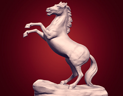 Horse Statue Sculpted in Blender