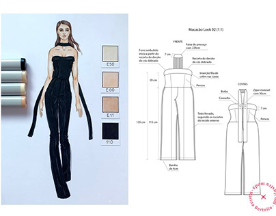 Ilustrações e desenhos técnicos de moda para Júlbra