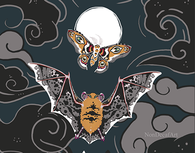 Moon Bat Illustration