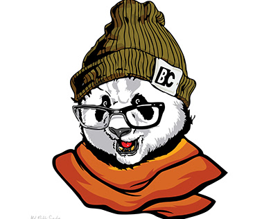 Smart panda illustration draw