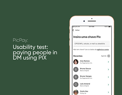PicPay: Usability testing - PIX in DM