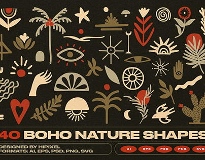 40 Boho Nature Shapes