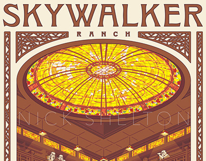 Skywalker Ranch Art Nouveau Travel Poster