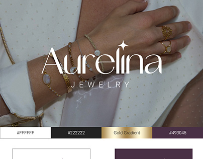 Aurelina Jewelry logo and visual identity simple design