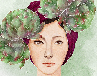 Girl with succulents
