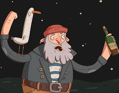 Drunk sea captain (Animation)