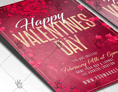 Happy Valentines Night Flyer - PSD Template