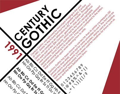 Century Gothic Type Specimen Poster