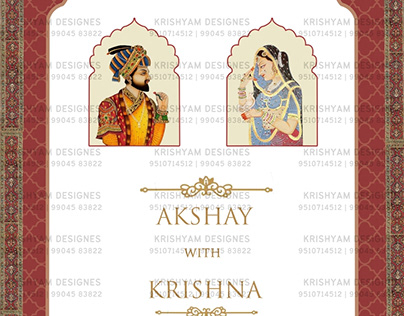 Indian traditional Wedding invitation card design
