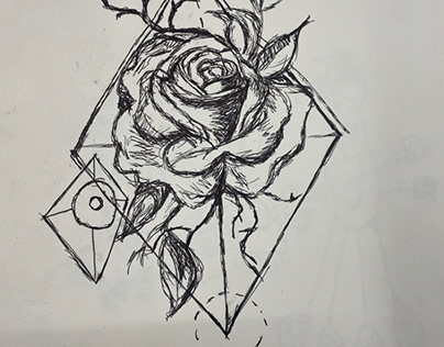 Triangular design w/ Rose