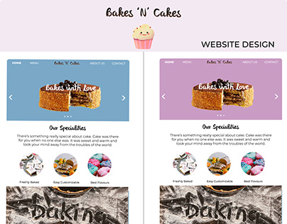 Bakes and Cakes Website Design