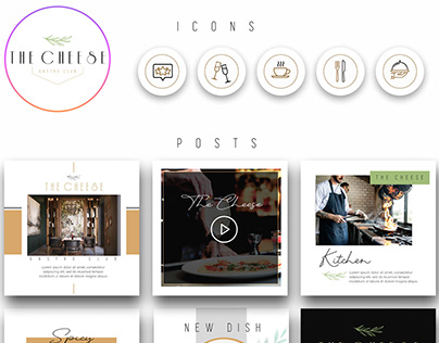 Instagram layout design for gastro club The Cheese