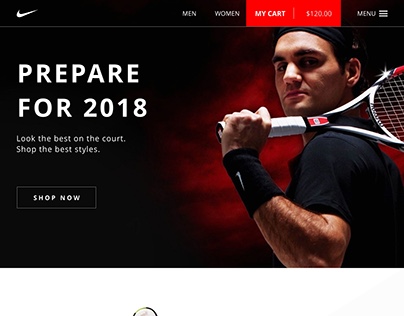 Nike Tennis Website Landing Page