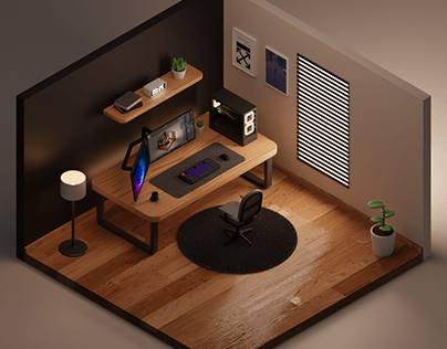 3d desk setup