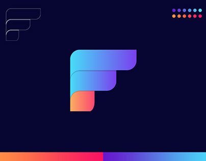 Modern F Gradient Logo Design