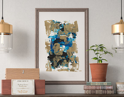 Gold Abstract painting printable posters