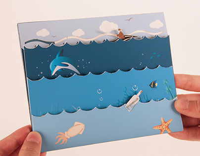 Ocean   pop-up card