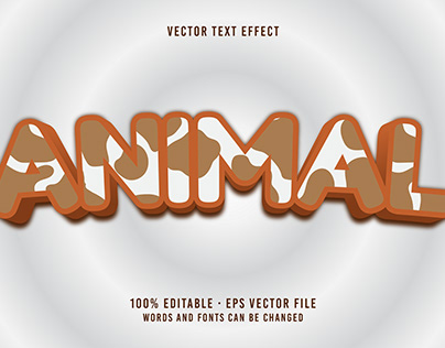 Animal text, editable font effect