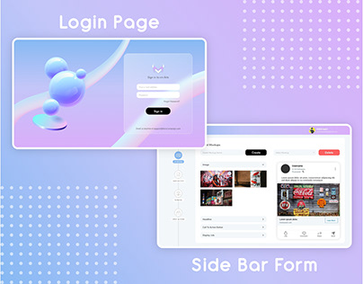 Login Page & Side Bar Form Design