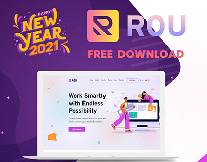 Rou - Startup & Agency Landing Page PSD Free Download