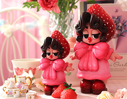 "Strawberry & Blueberry Art toy photograph"