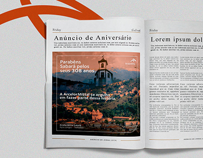 Editorial | Anúncio para Jornal - ArcelorMittal Sabará