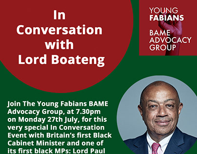 Young Fabians BAME Group Boateng Promo Images