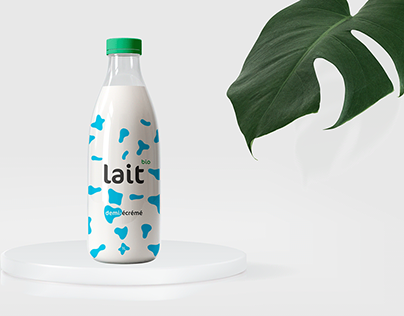 Organic ( BIO ) Milk Glass Bottle Packaging.