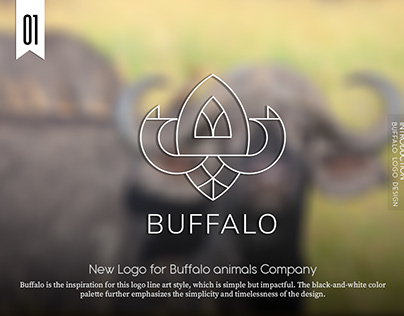 BUFFALO animals Logo Design