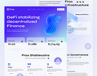 Frax - Crypto Finance Landing Page Design