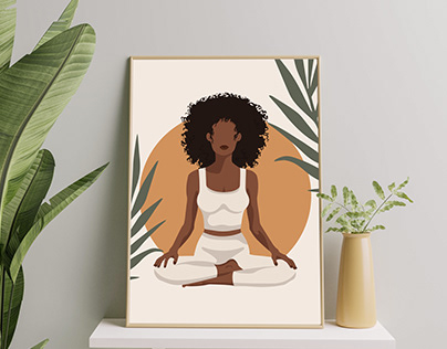Yoga center poster design (FaceLess style)