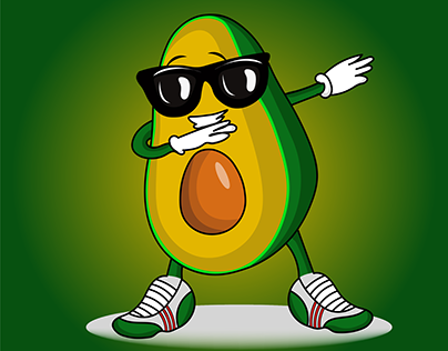 Dabbing dance avocado Vector Cartoon illustration