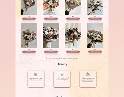 Landing page for flower shop, first work in Figma