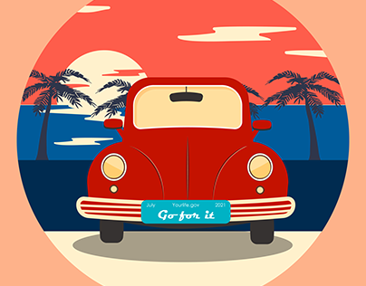 Car illustration Summer