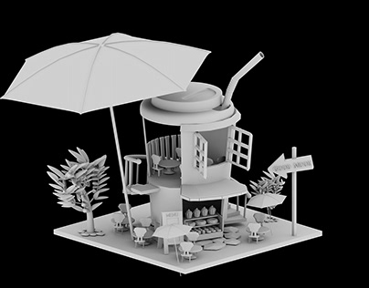 CARTOON COFFEEHOUSE | 3D MODELING