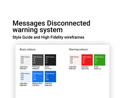 Disconnected Messages Warning system style guide