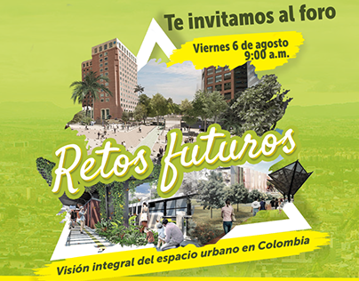 Campaña evento retos futuros espacio urbano en Colombia