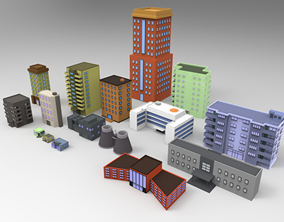Buildings low poly models