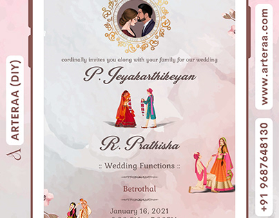 Floral Wedding Invitation Canva Editable Template