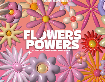 Flowers Powers 3D art set