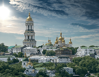 Retouch of photo of Lavra in Kyiv