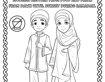 Ramadan Fasting Educational Coloring Page