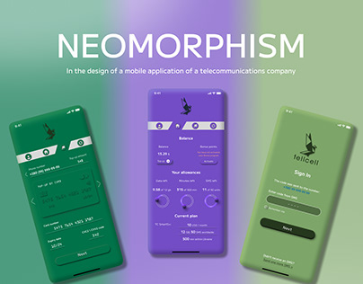 Neomorphism in the mobile application