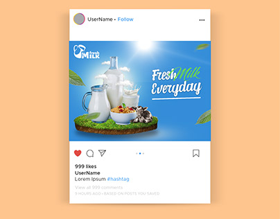 Fresh milk social media design