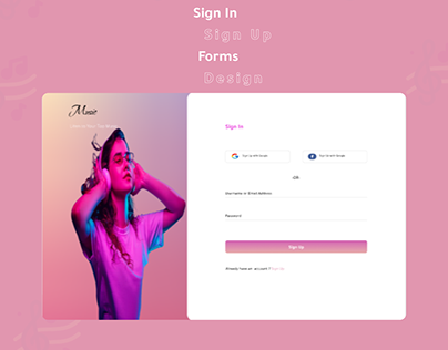 Sign In/ Sign Up Design