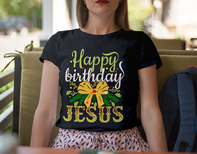 Happy birthday Jesus T-shirt design.